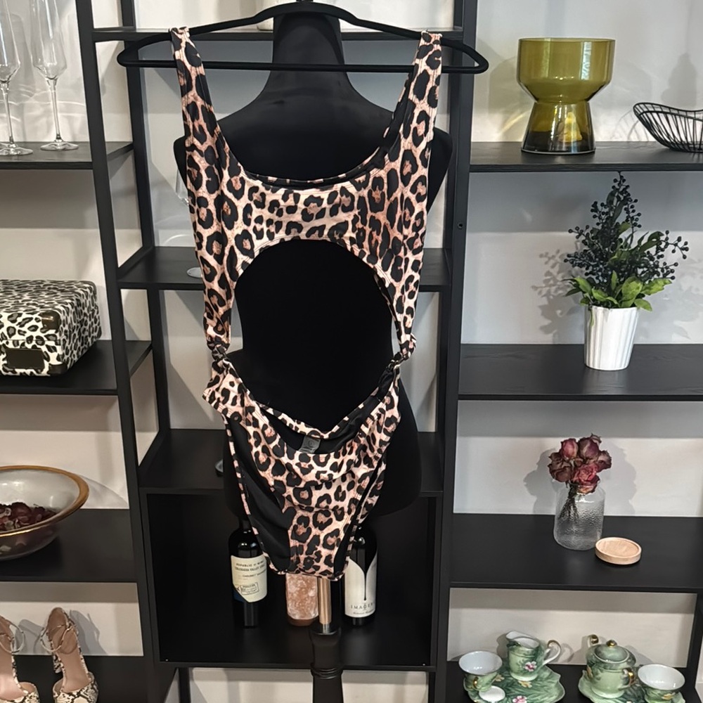 Leopard Print Cutout Swimsuit